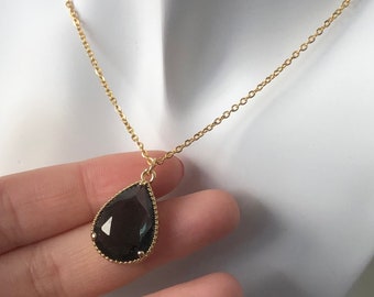 Black Gold Necklace - Etsy UK