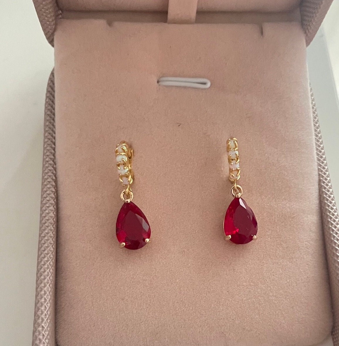 Red gemstone hotsell earrings