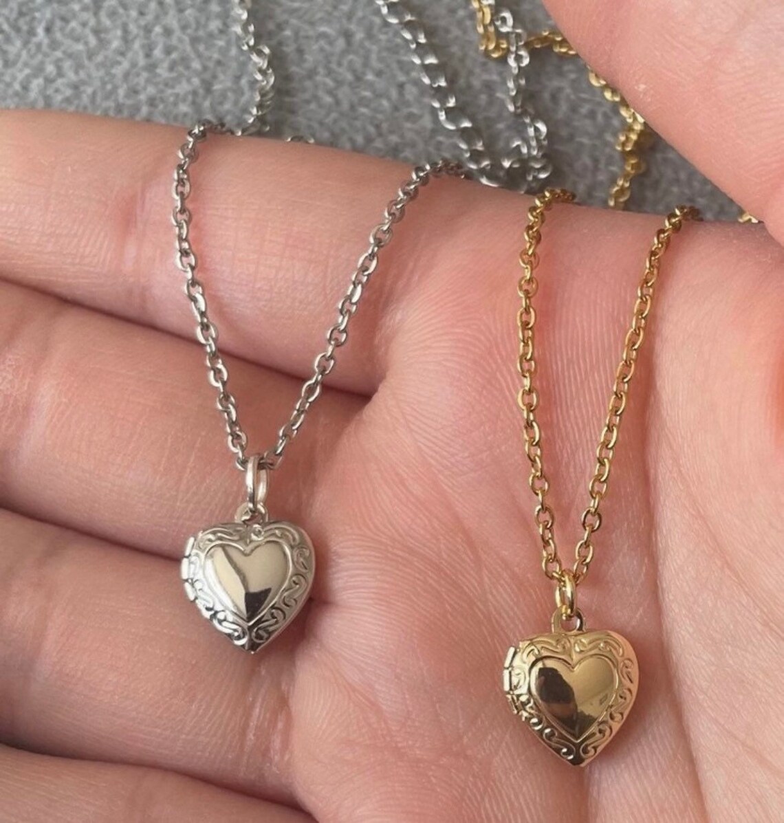 Vintage Gold Open Locket Necklace Gold Love Heart Locket Etsy UK