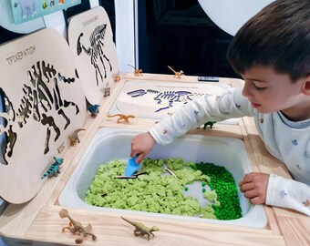 Dinosaurier / Fisat Tischaktivitäten / Trofast Mülleimer / sensorisches Spielzeug für Kleinkinder / Puzzle