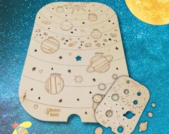 Sonnensystem-Tafel für Sensorik-Spiel / Montessori Material / Trofast bin Einlage