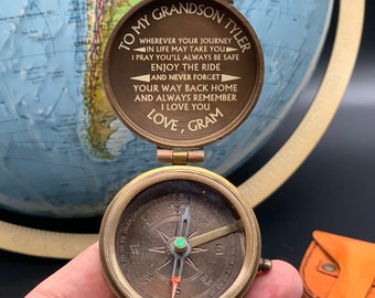 Personalized Engraved Compass, Functional Working Compass, Father's Day Gift