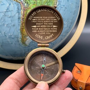 Personalized Engraved Compass, Custom Working Compass Gift, Fathers Day Gift, Anniversary Gift, Grandpa Gift, Valentines Day Gift