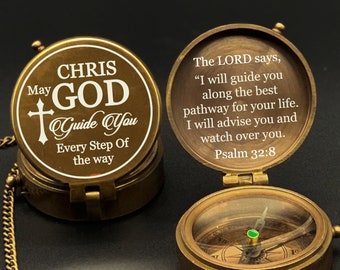 Engraved Pocket Compass, Personalized Valentine's Day Gift