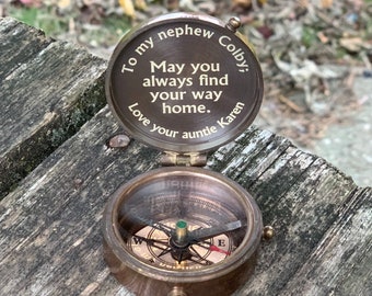 Personalized Compass, Engraved Compass, Working Compass, Gift for husband, Personalised Gift, Sailor Compass gift, Christmas Gift