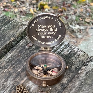 Personalized Compass, Engraved Compass, Working Compass, Gift for husband, Personalised Gift, Sailor Compass gift, Christmas Gift