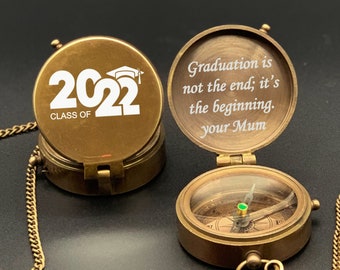 Engraved Compass, Graduation Gift for Son, Love Mom