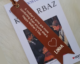 Personalized Leather Bookmark, Engraved Gift for Readers