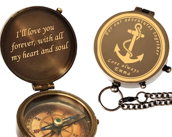 Custom Engraved Compass, Working Pocket Compass, Personalized Gift