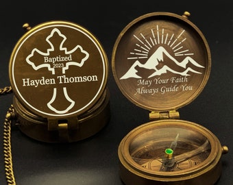 Compass, Engraved Compass, Baptism Gift, Baptism Compass, First Communion Gift Boy, Confirmation Gift, Personalized Compass