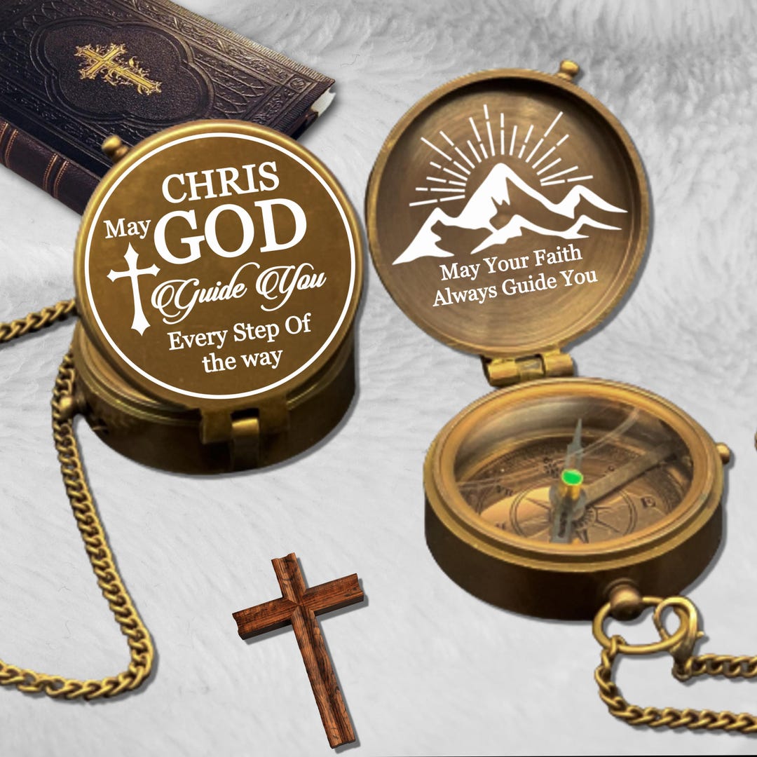 Engraved Compass, Personalized Confirmation Gift, Christian Keepsake - Etsy