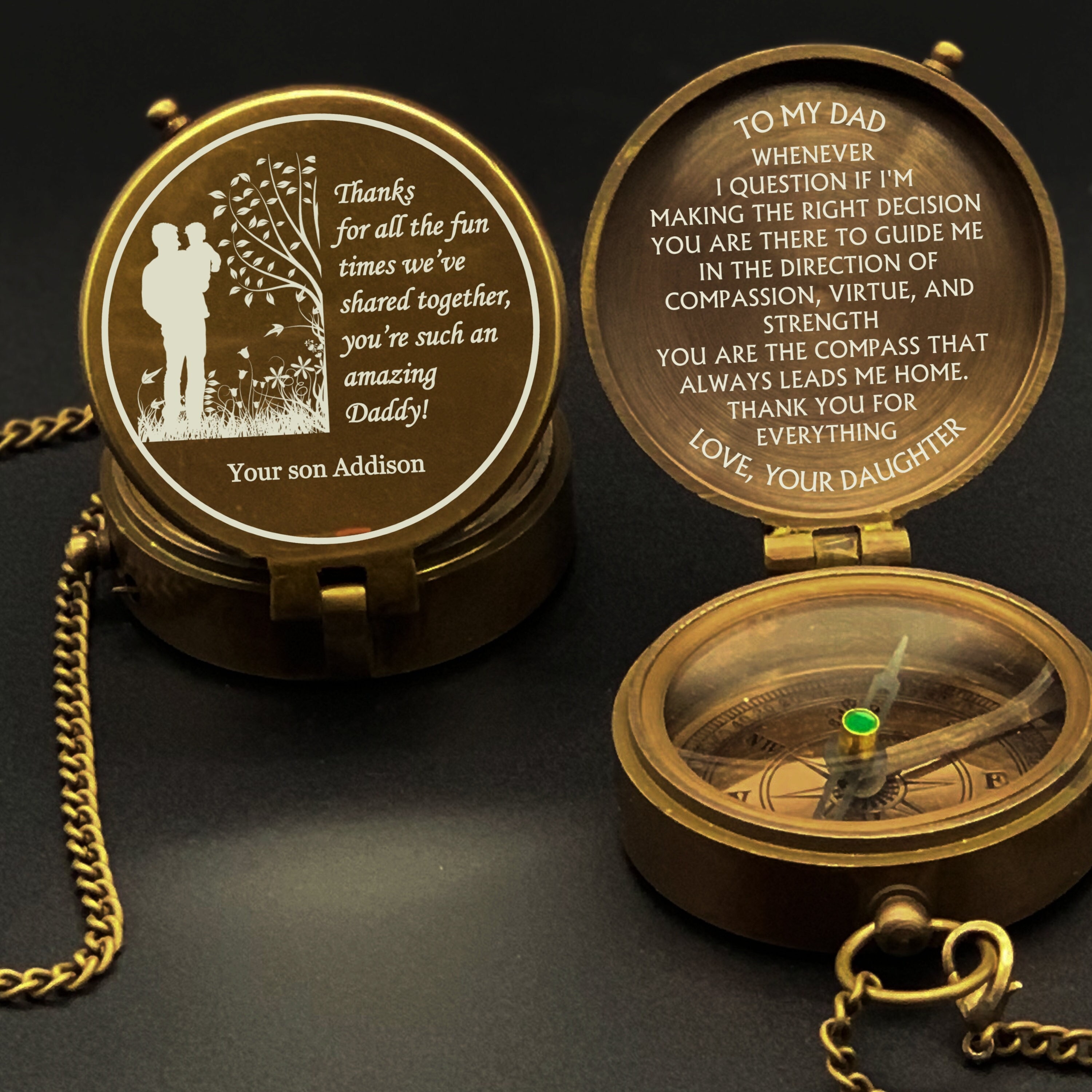 Bussola Ottone Bussola Thoreau Go Confidently - Con Custodia In