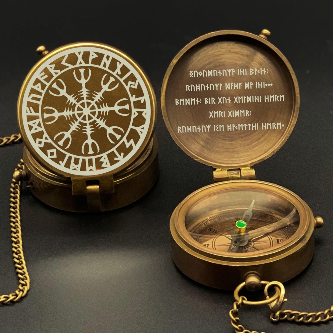 Personalized Runic Engraved Compass, Authentic Viking Gift - Etsy