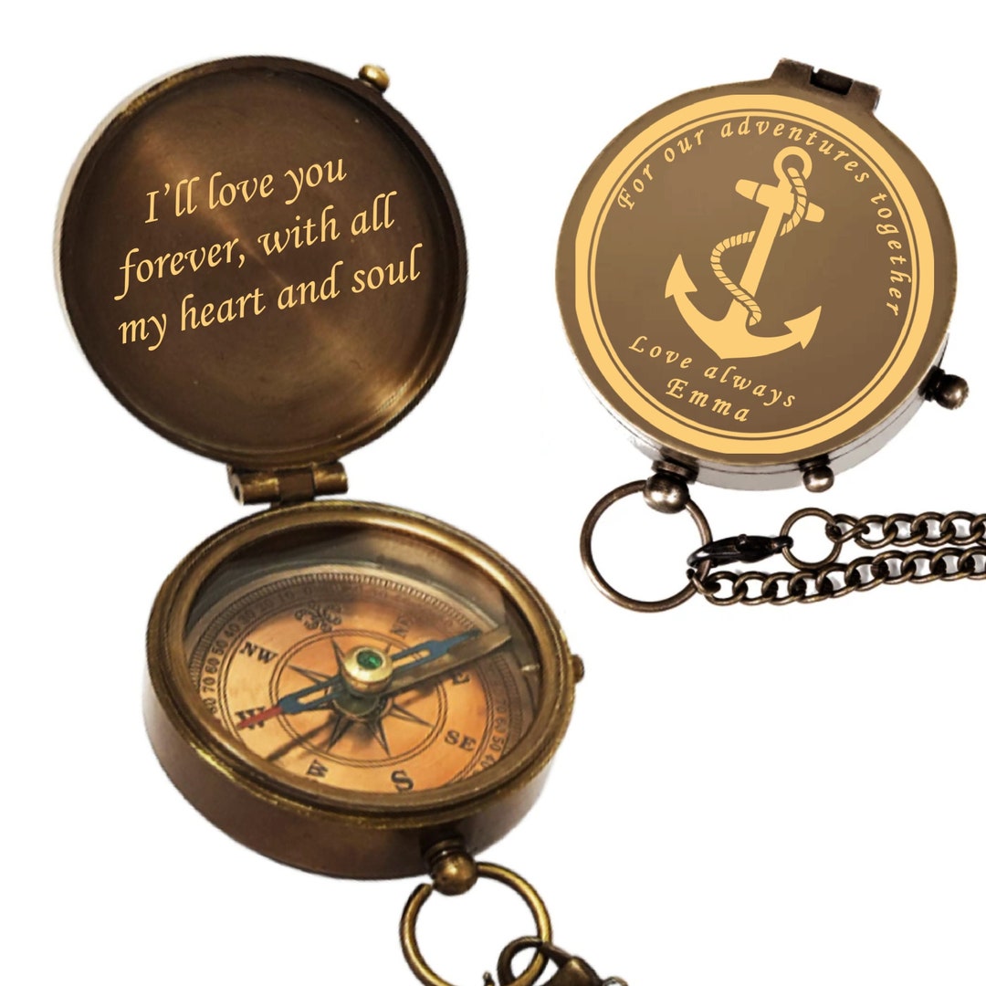 Custom Engraved Compass, Working Pocket Compass, Personalized Gift - Etsy