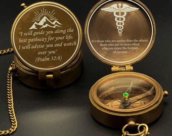 Bussola Personalizzata In Ottone Anticato - Regalo Per Papà, Con Incisione E Catena - Foto 8