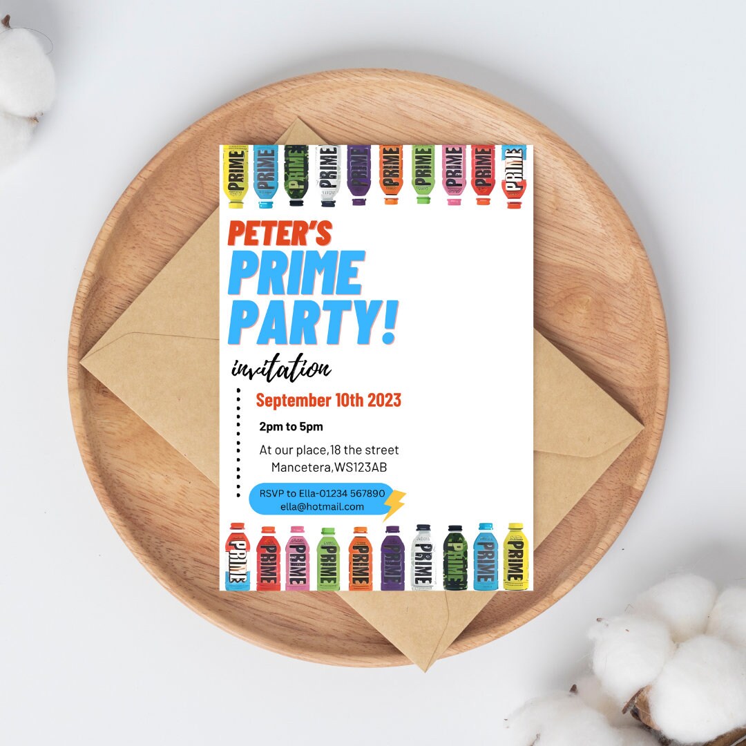 Prime Birthday Invitation Digital Download Teenager Boys Etsy