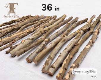 Hardwood Stick 36 in, Sycamore Long Branch 3 ft, Wall Hangings, Macrame Pole, Rustic Rod, Broom Stick, Witch Supply, Wood Cane