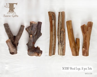 SCRAP Wood Logs 2ct, Seconds Wood for Crafts, Crepe Myrtle and Peach Tree Supply, Rustic Wood Stumps, Sturdy Hardwood Logs