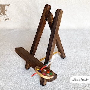 Wooden Picture Easel, 4x6 in, Rustic Photo Frame, Mini Canvas Holder, Christmas Gift, Mini Artists Palette, Picture Holder, Small Sign Easel