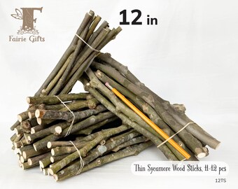 Sycamore Wood Sticks 12 in: Rustic Craft Branch Bundle (11-12 ct