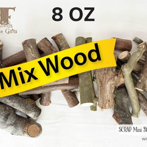 SCRAP Mini Wood Sticks 8 oz, Mixed Wood Branches, Seconds Wooden Twigs in Assorted Sizes, Mini Sticks Bundle, Pumpkin Sticks, Craft Stems