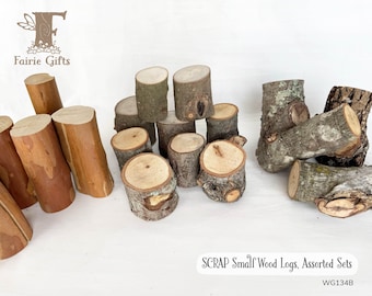 SCRAP Small Wood Logs, Seconds Wooden Logs for Crafts, Decorative Logs, Natural Tree Supply, Rustic Wood, Wood Stumps Bundle
