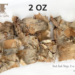 Birch Bark 2oz, Natural Tree Bark, Curly Bark Pieces, Forest Craft, Rustic Decoration, Small Thin Bark Strips, Fairy House Supply
