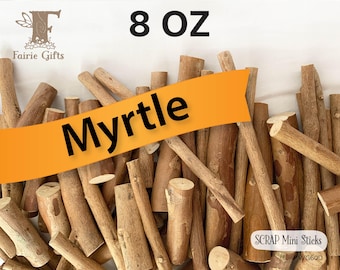 SCRAP Mini Wood Sticks 8 oz, Crepe Myrtle Branches, Small Sticks in Assorted Sizes, Rustic Craft Sticks, Twigs Bundle