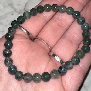 moss agate beaded bracelet