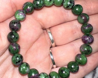 ruby in zoisite beaded bracelet