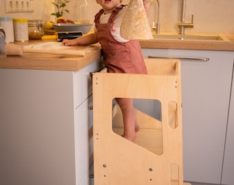 Tour Montessori- Jouets Montessori- Meubles Montessori- Tour de cuisine Enfants réglables- Tabouret d’escalier- Marches et tabourets- Tour d’assistance