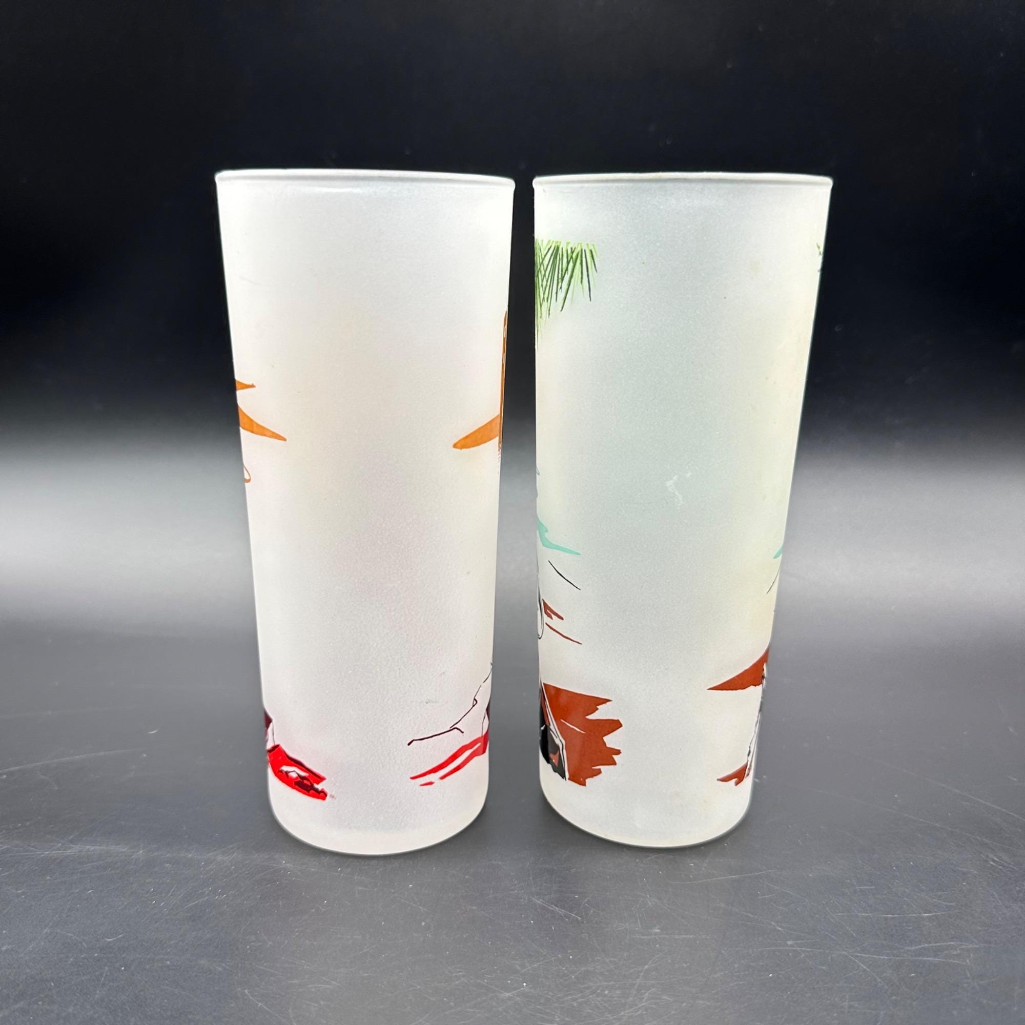 Vintage Federal Glass Frontier Oil and Gas Tumblers 1950s USA