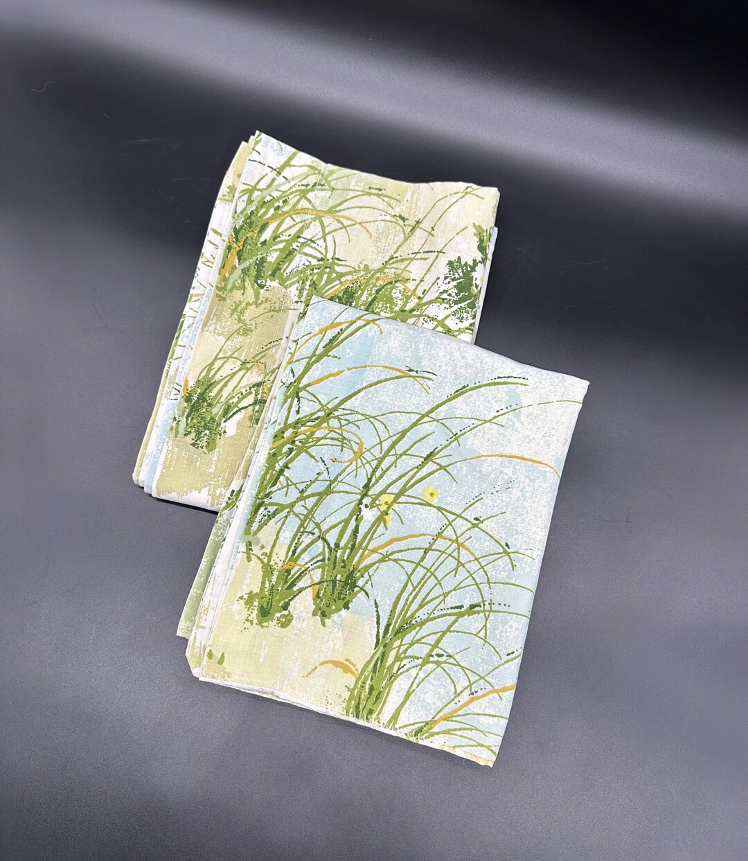 Vintage Pillowcases Beach Dunes Grass Bibb USA Blue Green Etsy