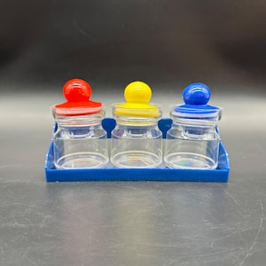 Vintage Desk Organizer 1980s Spice Jar Set Rack Hong Kong Plastic Hanging