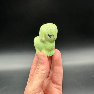 Vintage Lamb Sheep Shaker Figurine 1950s Green Kitschy Anthropomorphic Miniature