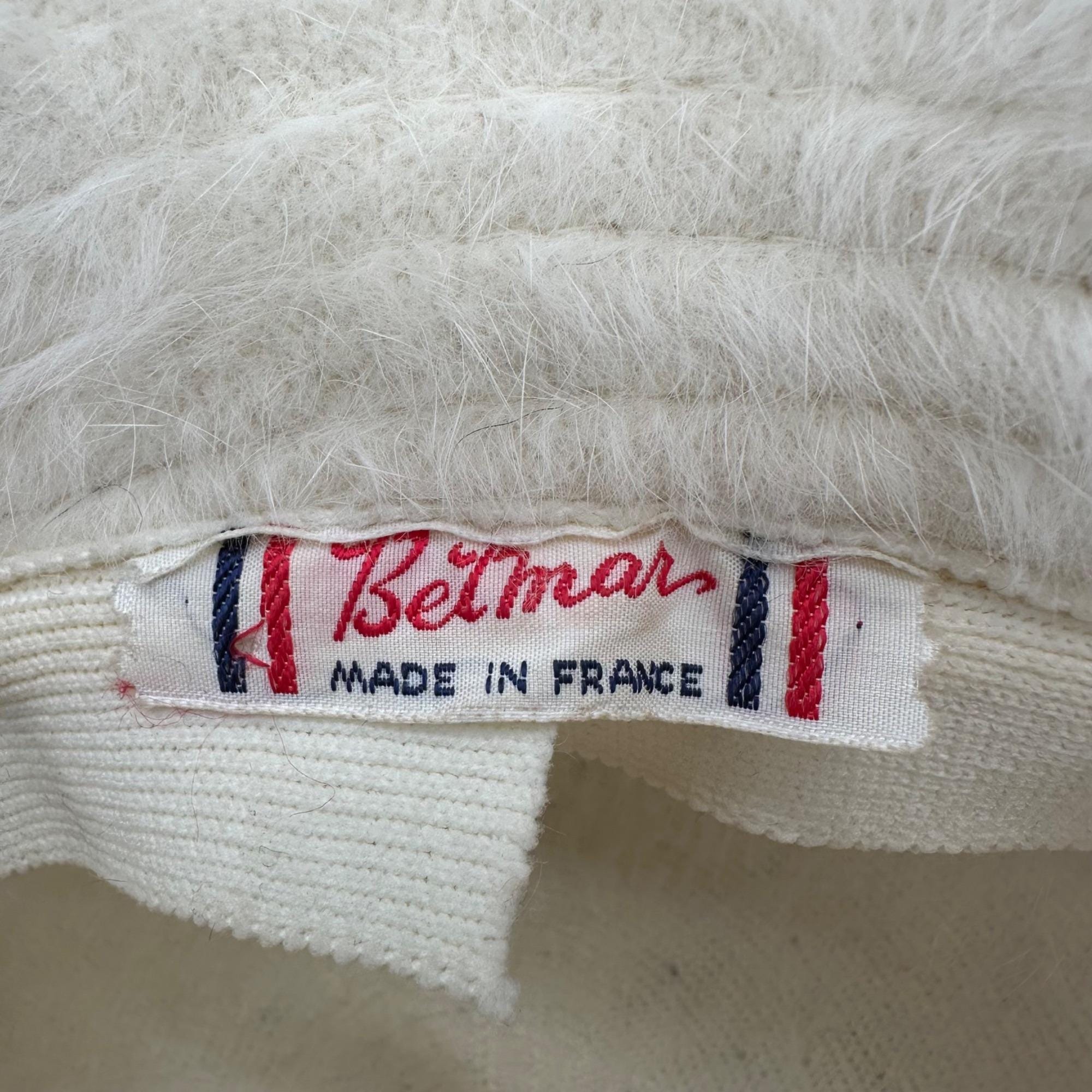 Vintage Hat White Fuzzy Bucket Womens Betmar France Warm Winter 1970s Retro Fash Betmar Hat Vintage - Etsy main image 2