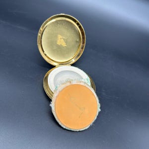 Vintage Powder Compact Charles Of The Ritz USA Gold Tone Mid Century Vanity READ
