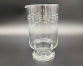 Etched Crystal Martini Sweet Tea Lemonade Pitcher Footed