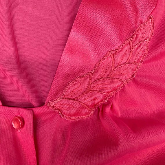 Vintage Robe Duster Housecoat Pink 1980s Floral B… - image 5