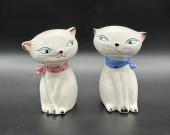 Vintage Holt Howard Cozy Kitten Cat Salt Pepper Shakers 1959 Japan Kitschy Anthropomorphic