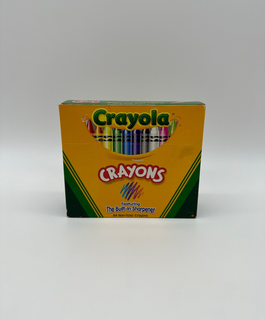 Vintage Crayola Crayons 64 Count Built in Sharpener Retired Etsy