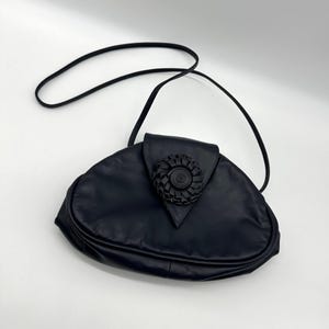 Vintage 1980er Jahre Geldbörse Umhängetasche Flower Leather Ohh Ashley USA