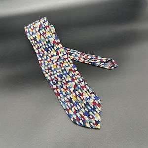 Vintage Tie 1990s Necktie Handmade Silk Kitschy Crowd People Faces Cartoon