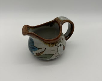 Vintage Ken Edwards Pottery Tonala Mexico Stoneware Creamer Pitcher Bird