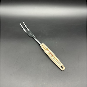Vintage Ekco Meat Fork Floral 1980s USA Chromium Plated Handle Pan Hook Flowers