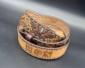 Vintage Tony Lama Montana State Solid Brass Oval Belt Buckle Vintage Tony Lama State Series Solid Brass Belt Buckle- The  main image 4