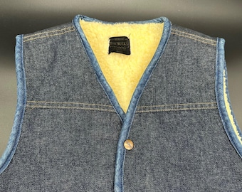 Small Vintage 1950-60s Sears & Roebuck Brown Canvas Hunting Vest 