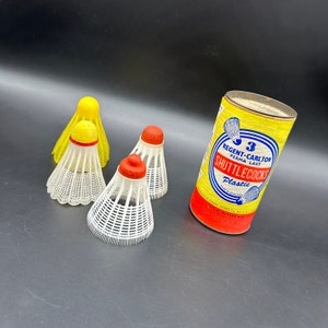 Vintage Can Shuttlecocks Badminton Birdies Regent Carlton England Retro Sports