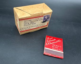 Vintage Texas Solvents Chemicals 1930s Matchbooks Red Box Of 10 Original Package