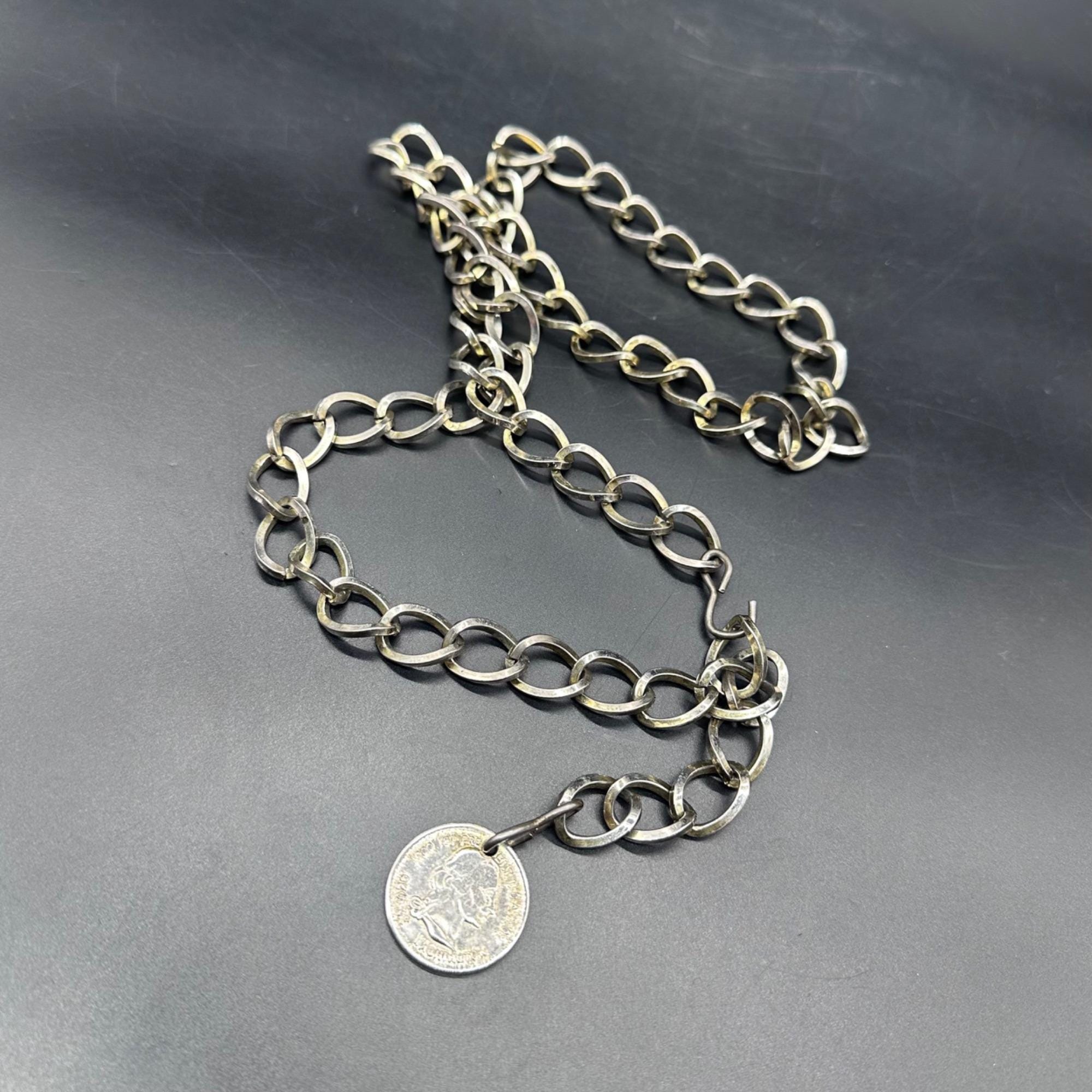 36” Chain and Embossed Coins Adjustable Chain Belt Necklace Coin Chain Belt - Etsy main image 2